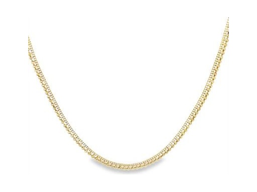18K Yellow Gold Double Beaded Chain Necklace